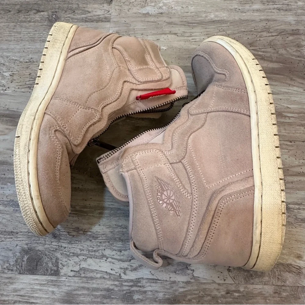 Nike Women's Air Jordan 1 High Zip Particle Beige PinkBronze AQ3742-205 Size 6.5